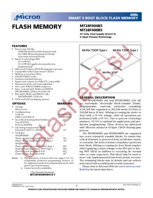 MT28F004B5VG-8 TET TR datasheet  